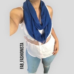 Blue infinity scarf